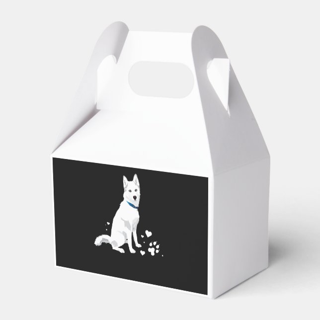 Husky Siberian Husky Sweet White Snow Dog Favour Box (Front Side)