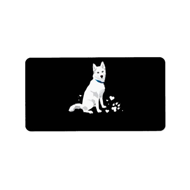 Husky Siberian Husky Sweet White Snow Dog Label (Front)