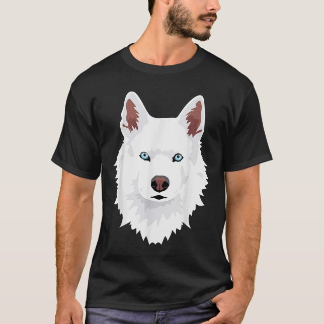 Husky - Siberian Husky T-Shirt - White Snow Dog (Front)