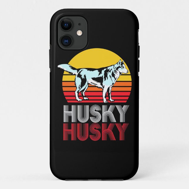 Husky Siberian Retro Vintage Case-Mate iPhone Case (Back)