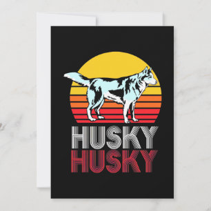 Husky Siberian Retro Vintage Invitation