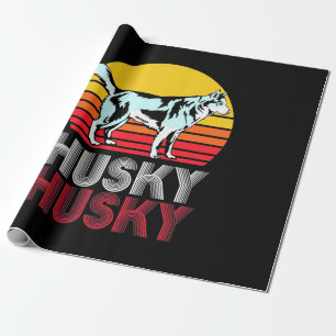 Husky Siberian Retro Vintage Wrapping Paper