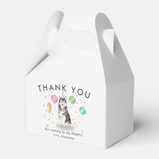 Husky Sibir Pawty Puppy Dog Birthday Thank You Favour Box