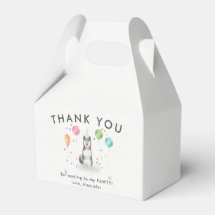 Husky Sibir Pawty Puppy Dog Birthday Thank You  Favour Box