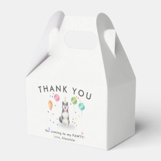 Husky Sibir Pawty Puppy Dog Birthday Thank You  Favour Box