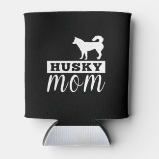 Husky Silhouette Mum Can Cooler