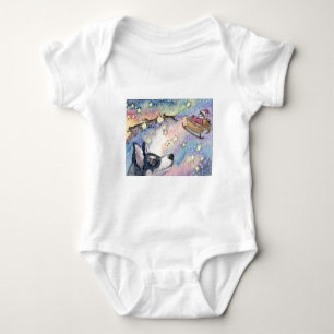 Husky Sleigh Dogs Baby Bodysuit