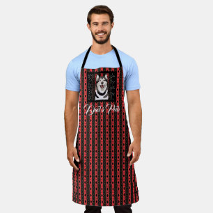 Husky Smile Black n Red Pub All-Over Apron