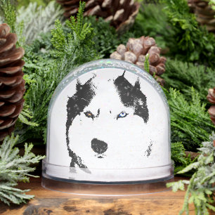 Husky Snow Globe Husky Malamute Custom Snow Globe