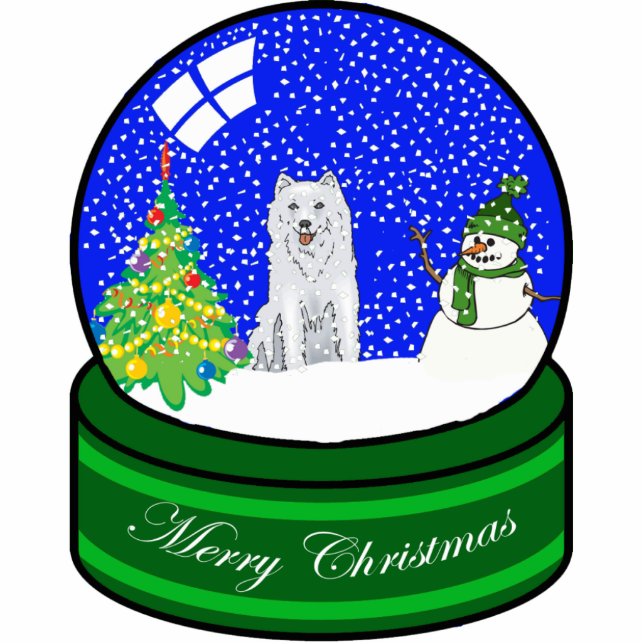 husky snow globe photo sculpture decoration (Front)