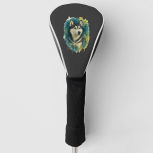 Husky Spirit Watercolor Majesty Golf Head Cover