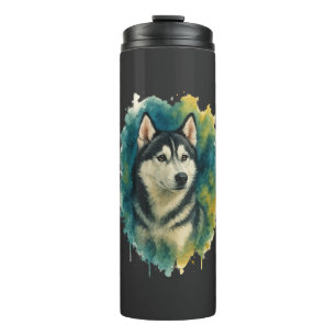Husky Spirit Watercolor Majesty Thermal Tumbler