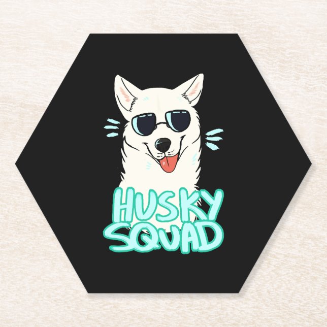 Husky Squad Lovely Paper Coaster (Front)