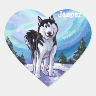 Husky Stationery Heart Sticker