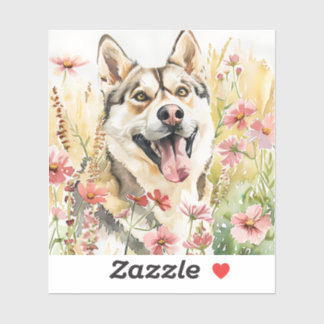 Husky Sticker – Watercolor Dog Decal