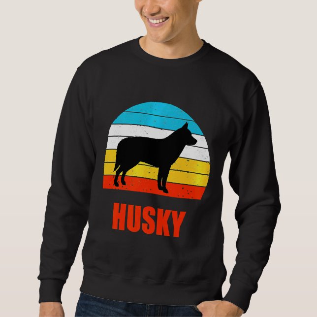 Husky Sunset Dog Sweatshirt (Front)
