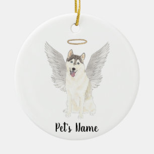 Husky Sympathy Memorial Ceramic Tree Decoration