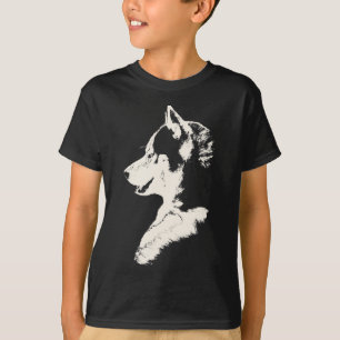 Husky T-Shirt Kid's Sled Dog Art Tee Shirts