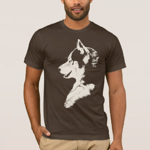 Husky T-shirt Wolf Art Hooded Shirt Sled Dog Shirt