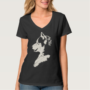 Husky T-Shirt Womens Husky / Wolf Art Tee Shirts