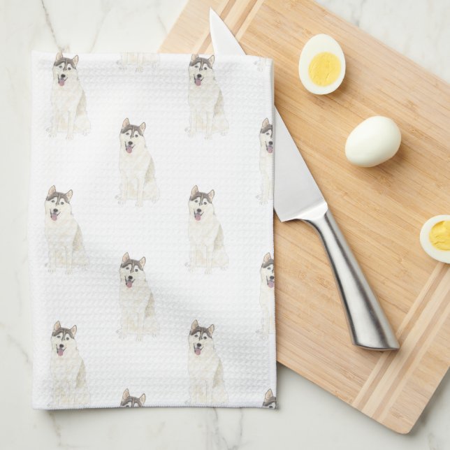 Husky Tea Towel (Quarter Fold)