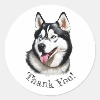 Husky Thank You! Stickers