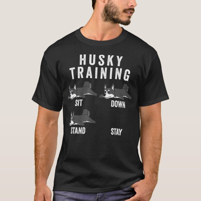 Husky Training Dog T-Shirt (Front)