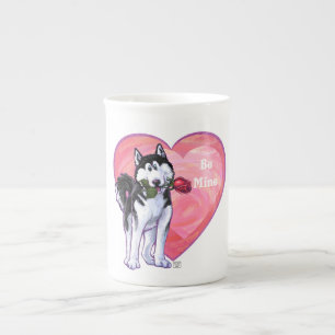 Husky Valentine's Day Bone China Mug