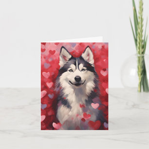 Husky Valentines day Card