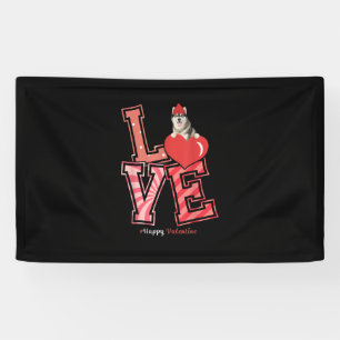 Husky Valentines Day Gift Husky Heart Design Banner