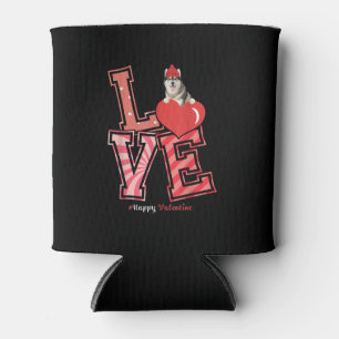 Husky Valentines Day Gift   Husky Heart Design Can Cooler