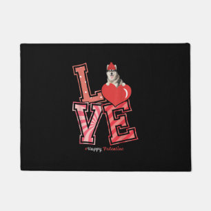 Husky Valentines Day Gift Husky Heart Design Doormat