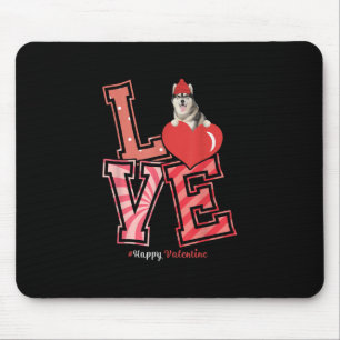 Husky Valentines Day Gift Husky Heart Design Mouse Mat