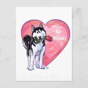 Husky Valentine's Day Holiday Postcard