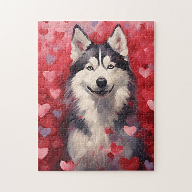 Husky Valentines day Jigsaw Puzzle (Vertical)