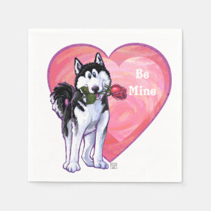 Husky Valentine's Day Napkin