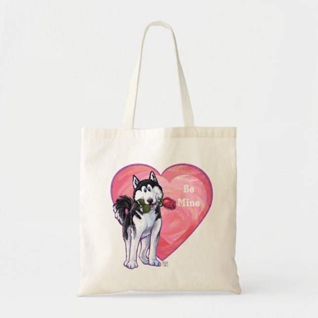 Husky Valentine's Day Tote Bag (Front)