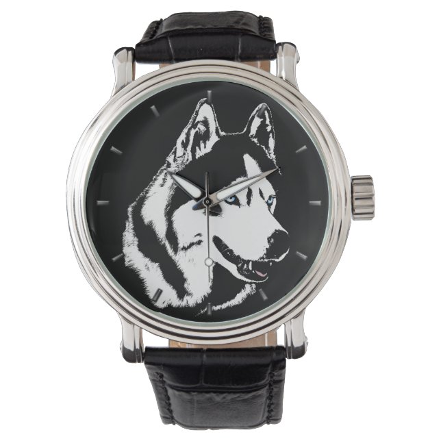 Husky Watch Siberian Husky Malamute Wrist Watch (Front)