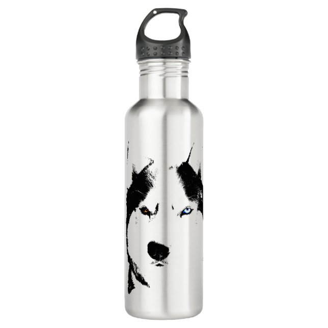 Husky  Water Bottle Personalised Husky Dog Bottle (Front)