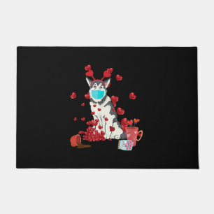 Husky Wear Face Mask   Valentines Day Gift Doormat