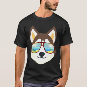 Husky Wearing Summer Sunglasses T-Shirt