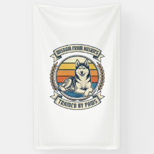 Husky Wisdom Shirt Vintage Engraving Dog Lover Des Banner