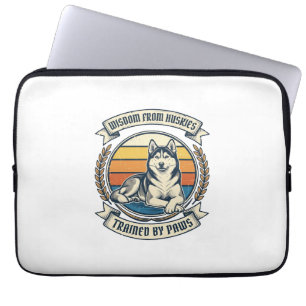 Husky Wisdom Shirt Vintage Engraving Dog Lover Des Laptop Sleeve
