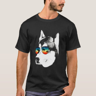 Husky With Glasses Sunglasses T-Shirt