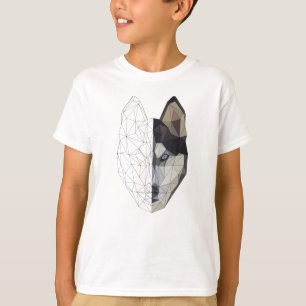 Husky Wolf Dog Puppy Animal - Low Poly Geometric T-Shirt