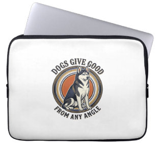 Husky Wordplay Tee Vintage Engraving Dog Quote Des Laptop Sleeve