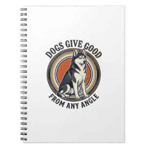 Husky Wordplay Tee Vintage Engraving Dog Quote Des Notebook