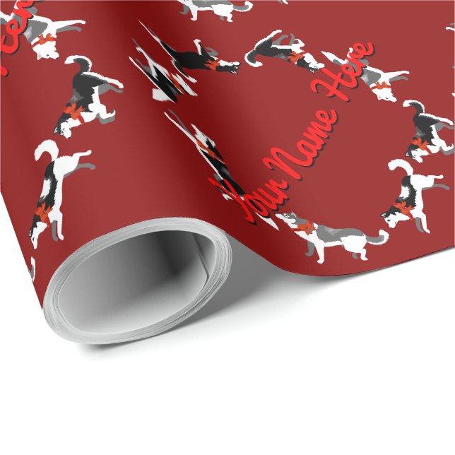 Husky Wrapping Paper Christmas Husky Gift Paper (Roll Corner)
