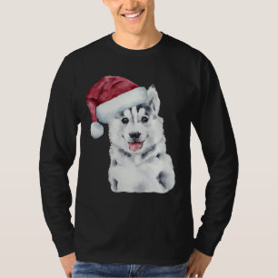 Huskymalamute Christmas Puppy For Dog Fitted Sco T-Shirt