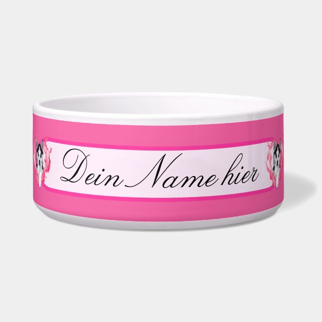 Huskywelpe with heart pink bitch (Front)